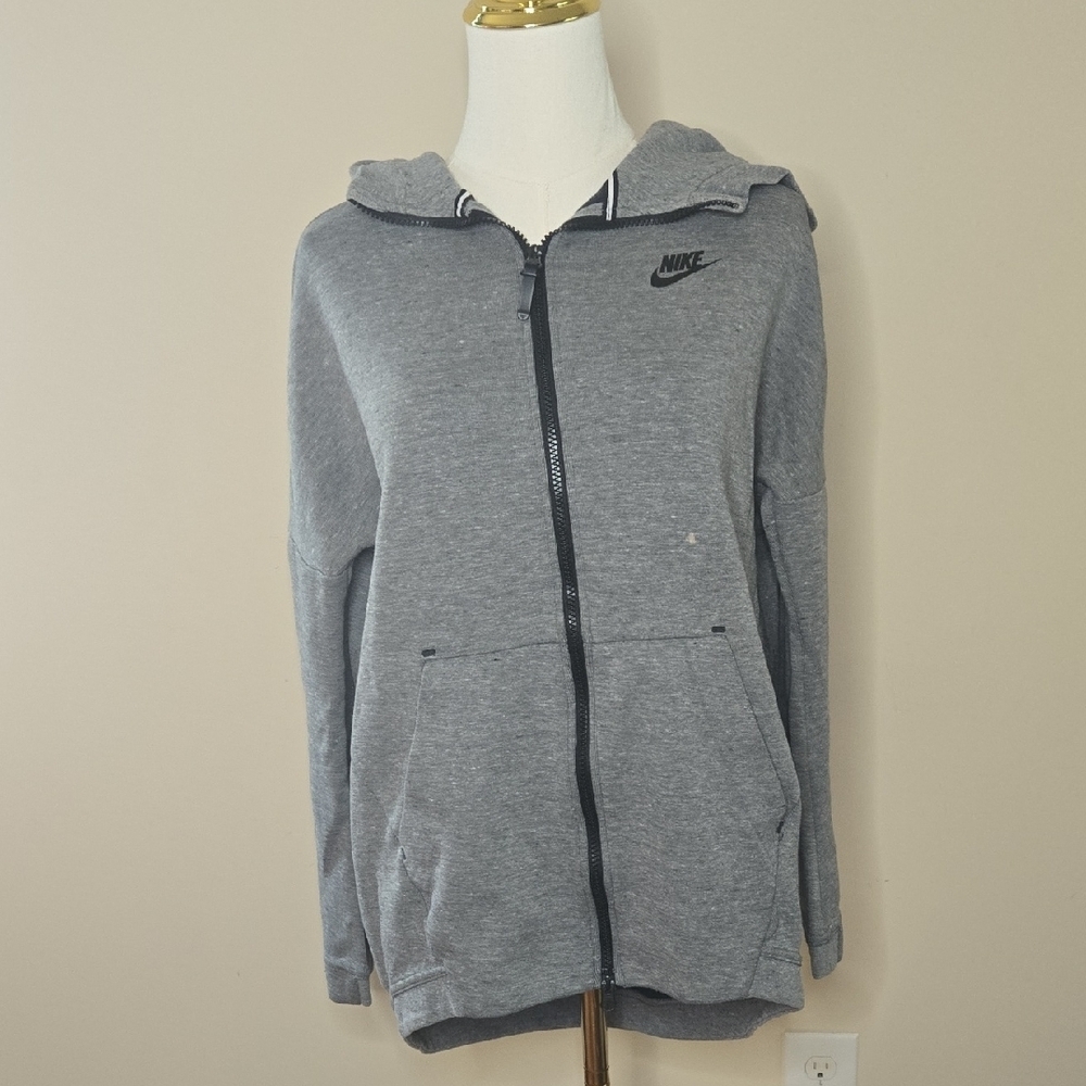 Nike Dark Oversized High-Low Sweatshirt –‎ XS, Sporty Athleisure Gym Essential